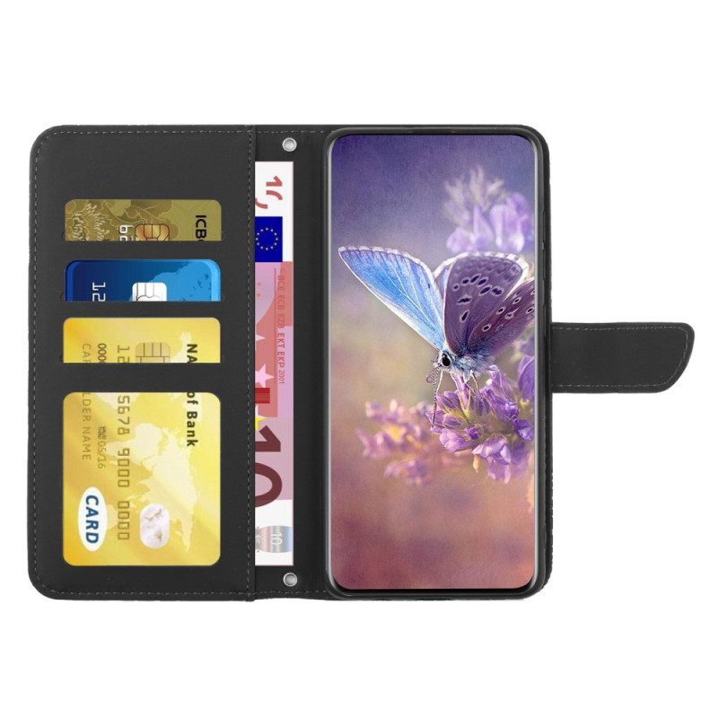 Κάλυμμα Realme C30 με κορδονι Strap Flowers Paillon